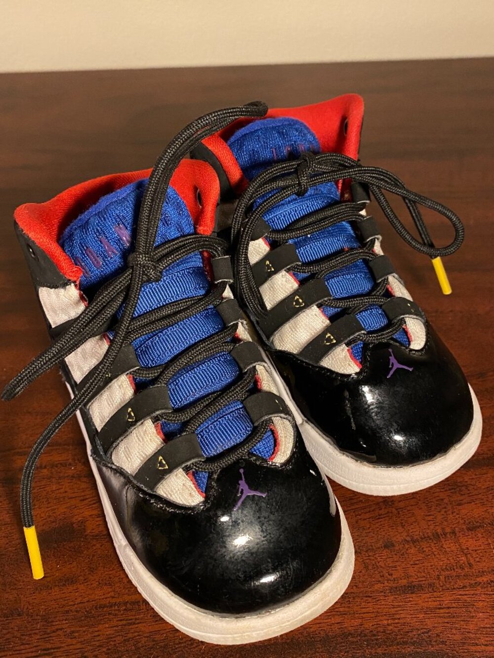 Air Jordan 10 Retro Toddler 8C Shoes Black Patent Leather